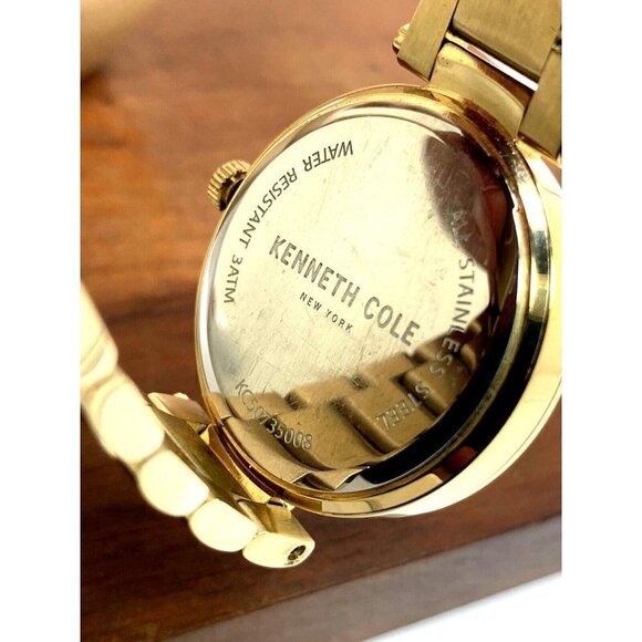 Kenneth Cole Women's Watch KC50735008 Quartz Mother of Pearl White Dial Gold - Picture 7 of 13